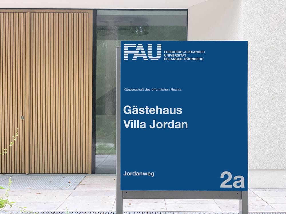 FAU Gästehaus "Villa Jordan" Beschilderung